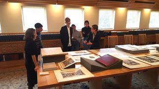 Library collections displayed for group of students