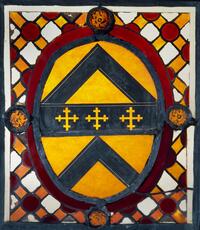 Walpole coat of arms in stained glass