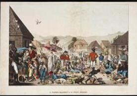 scene of a West Indies marketplace in 1806